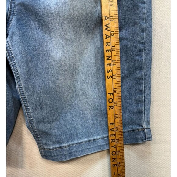 Christopher & Banks Womens Denim Shorts Size 8 Blue Jeans Emblemished - Picture 7 of 12